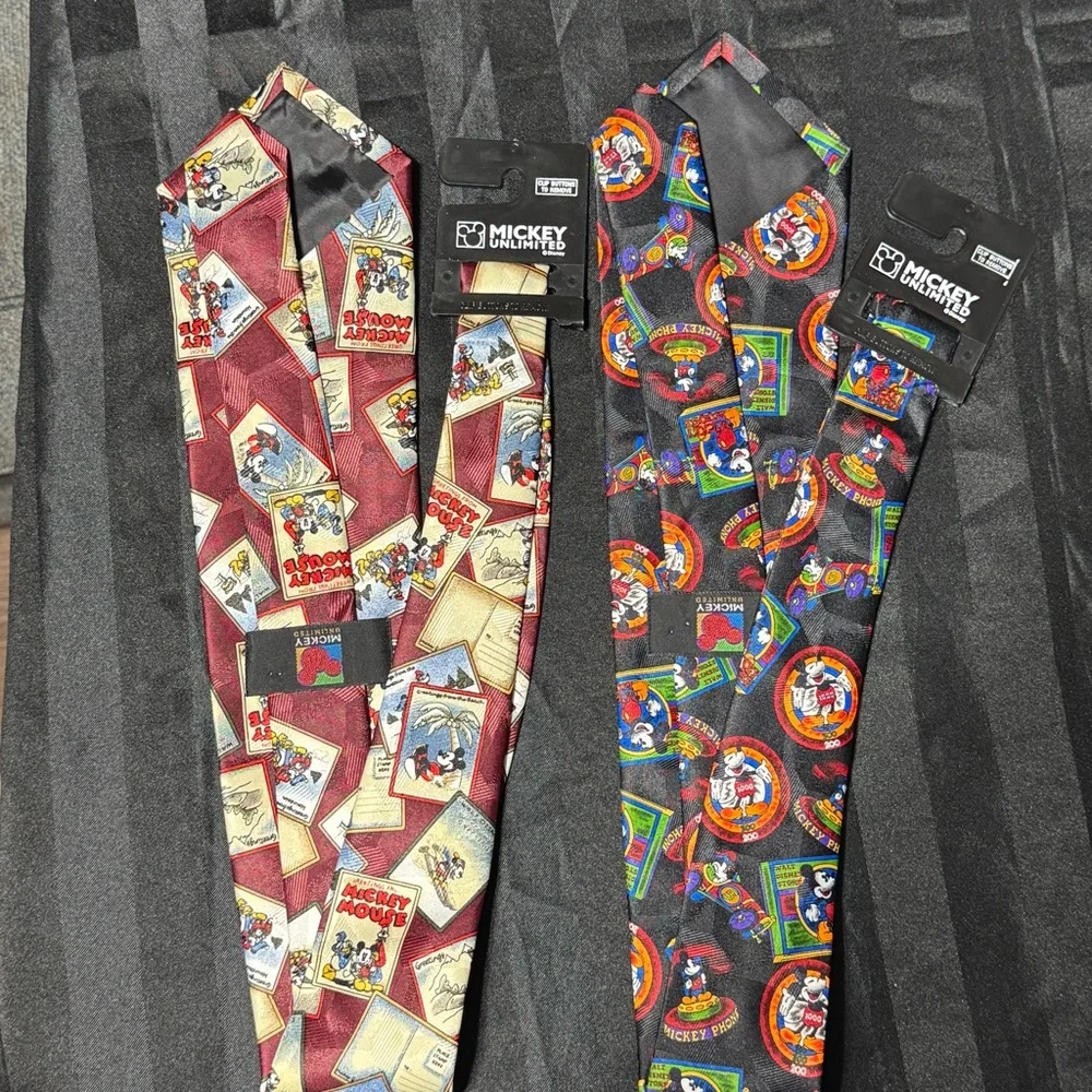 Vintage Mickey Mouse Disney Ties NWOT Bundle | Mickey Phone & Greetings Neckties